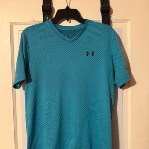 Under Armour Men's Teal Patterned V-Neck Tee